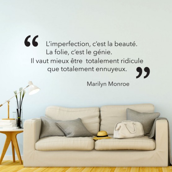 Sticker Citation Marilyn Monroe: Beauté et Génie - Décoration