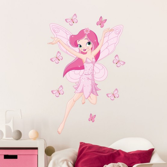 Romantique Dansant Fille Fleur Fée Papillon Amovible Stickers Muraux  Autocollants, Enfants Bébé Chambre Pépinière DIY Décoratif Adhésif Stickers  Mural
