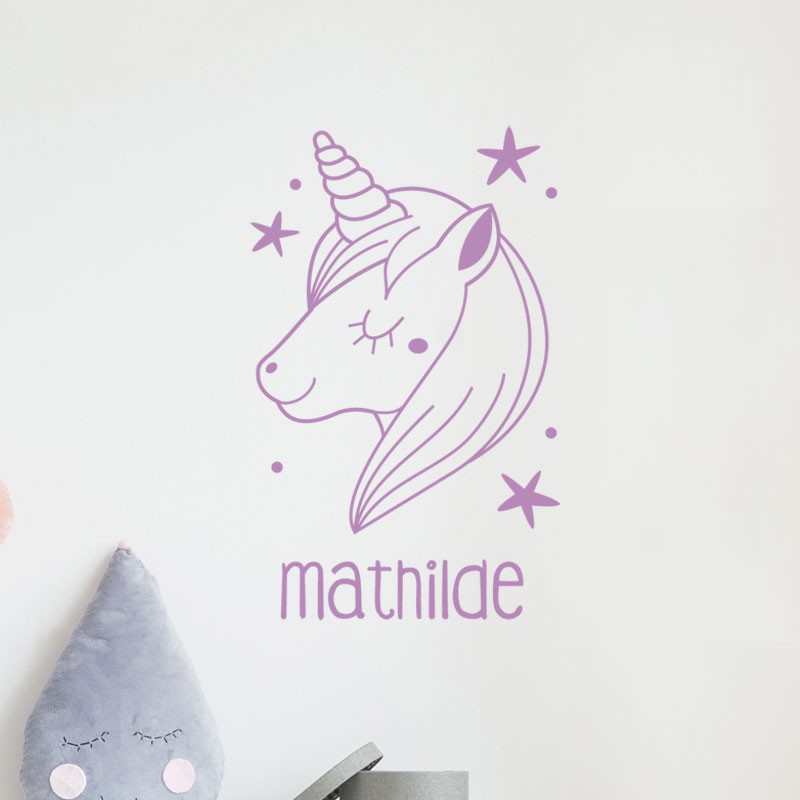 Sticker mural enfant fille - Licorne Magique