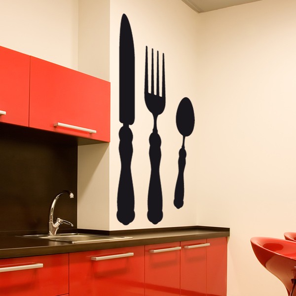 Sticker meuble de cuisine Miam et déco murale - Autococollant de cuisine