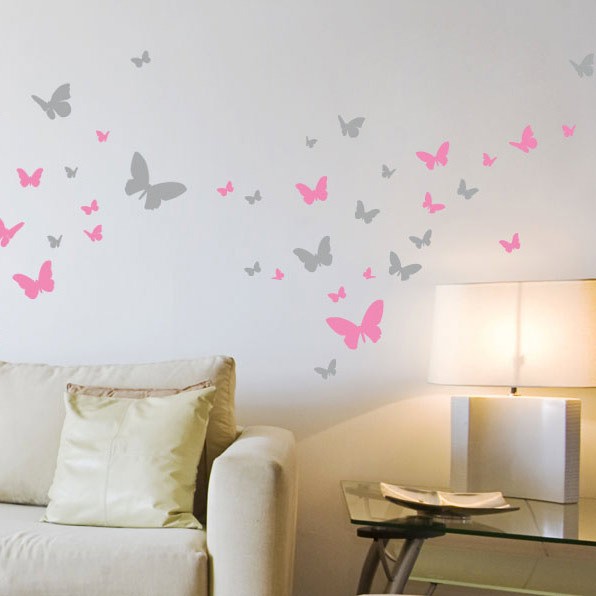 Acheter Autocollant mural papillon, décoration de chambre à coucher,  sparadrap artistiques, décoration de maison, décorations de noël