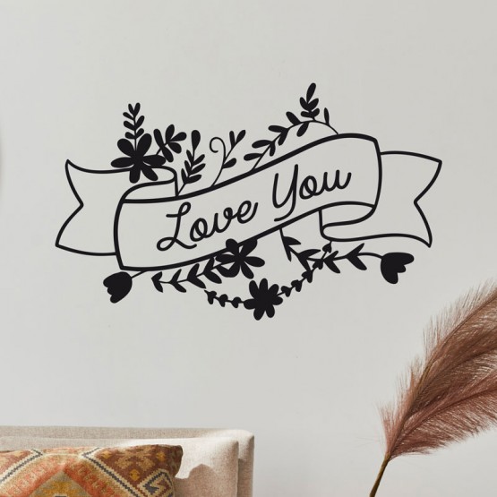 Sticker Banderole Love You Stickers Muraux Gali Art