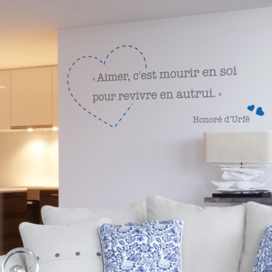 Sticker Citation d'amour Honoré d'Urfé - Décoration Murale