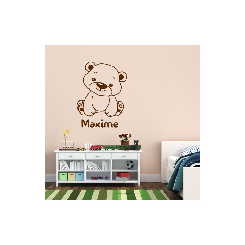 Stickers Prénoms Personnalisés  Stickers Autocollants Ours en Peluche -  Décoration Murale pour Chambre d'Enfant - 2 Planches[u2657] - Cdiscount  Maison
