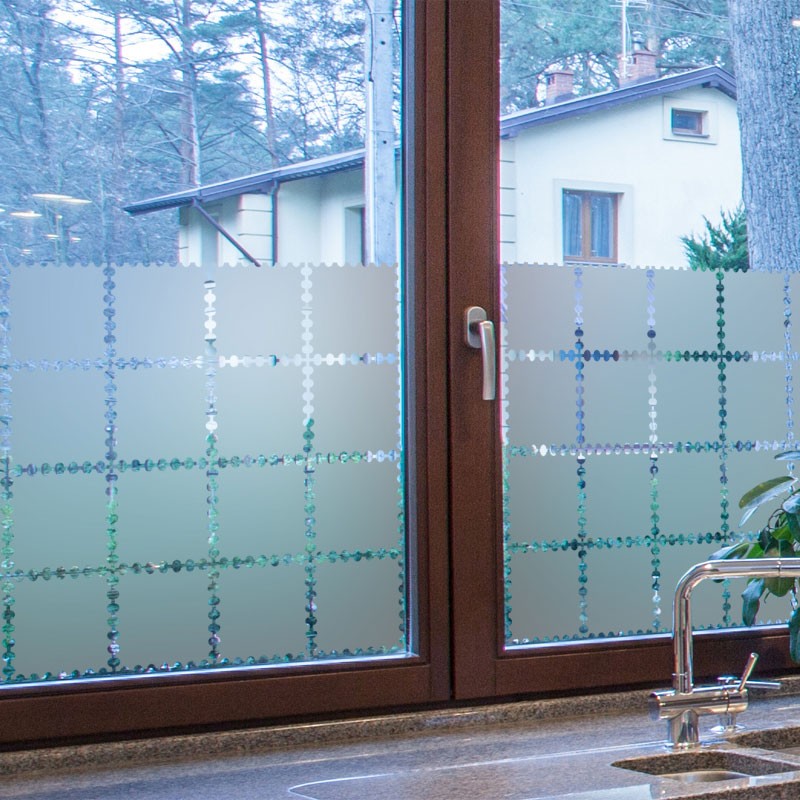 Sticker Occultant Fleurs Design- Adhésif rideau pour vitre de fenêtre